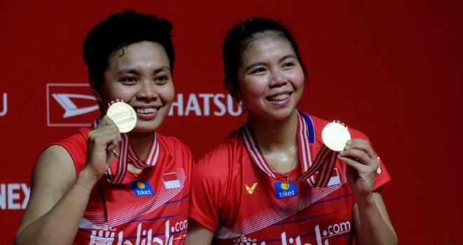 Ganda putri Indonesia, Greysia Polii/Apriyani Rahayu.
