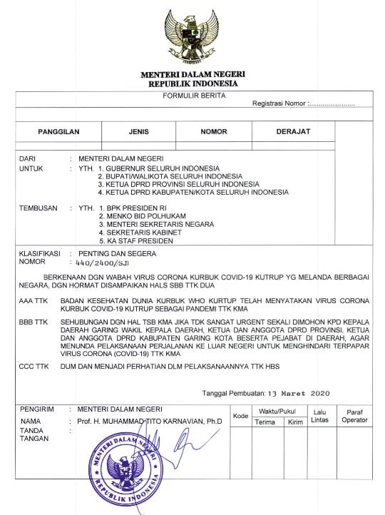 screenshot, Surat himbauan Mendagri.