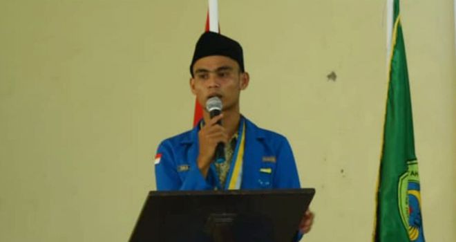 Ketua PMII Komisariat STIES Al Mujaddid Kab Tanjab Timur, Ade Rahman Sayuti .