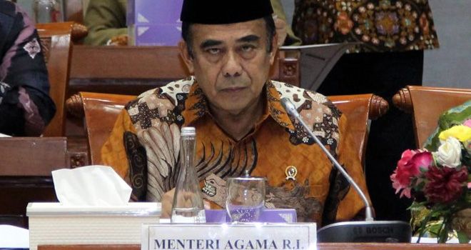 Menteri agama, Fachrul Razi rapat kerja dengan Komisi VIII DPR RI di Gedung Parlemen, Senayan Jakarta, Kamis (7/11/2019).