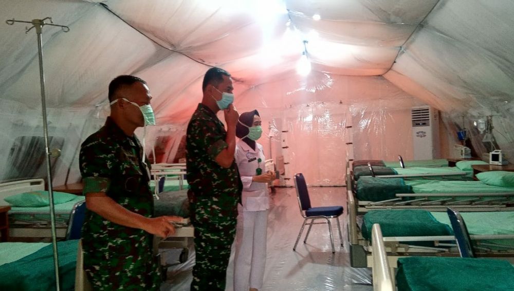 Kodim 0415 Batanghari periksa suhu tubuh anggota dan siapkan tenda medis

