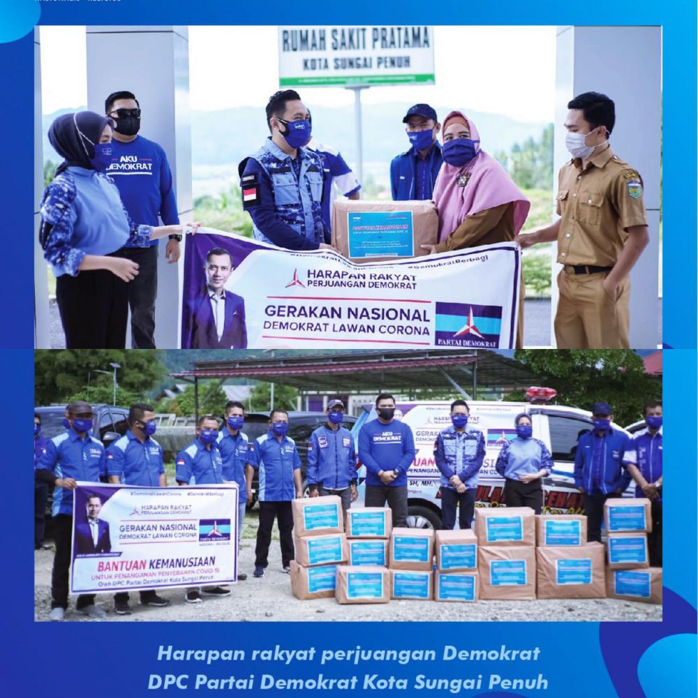 DPC Demokrat Sungai Penuh Bersama Ezzaty Bantu APD untuk Rumah Sakit.