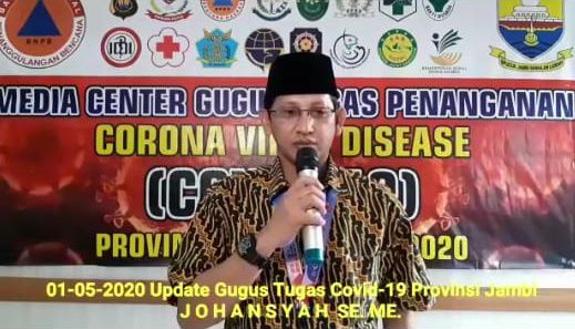 Juru bicara gugus tugas penanganan Covid19 Provinsi Jambi Johansyah.