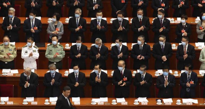 Presiden Tiongkok Xi Jinping menghadiri pembukaan Kongres Rakyat Nasional China di Beijing, 22 Mei 2020 kemarin.