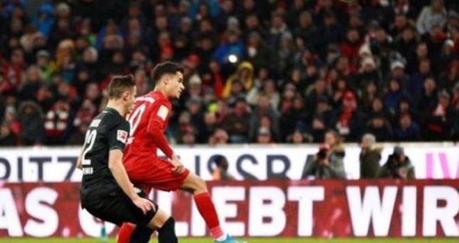 Philippe Coutinho cetak hat-trick pada kemenangan 6-1 Bayern Munchen atas Werder Bremen, Sabtu (14/12/2019). 