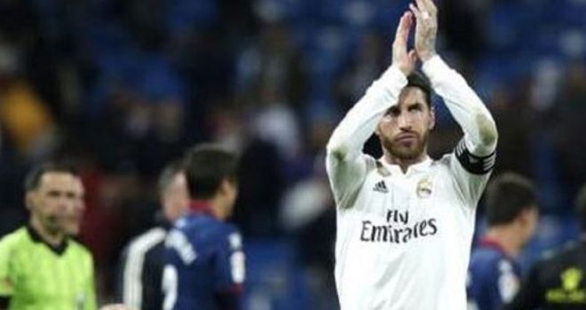 Kapten Real Madrid dan Timnas Spanyol, Sergio Ramos.


