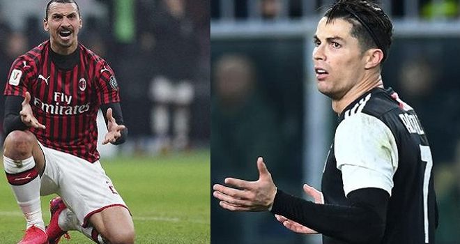 Bomber AC Milan, Zlatan Ibrahimovic dan megabintang Juventus, Cristiano Ronaldo.