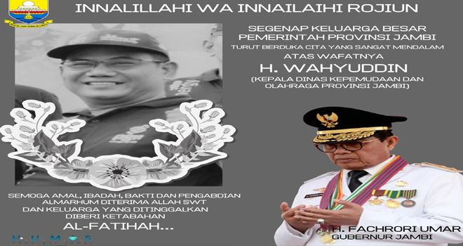 Screenshot, Ucapan Duka Dari Gubernur Jambi.