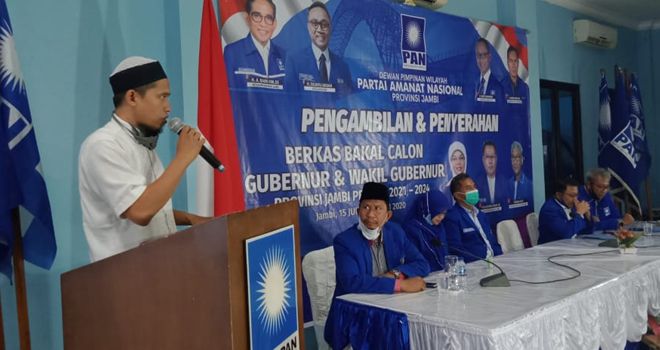 Jefri Hendrik dalam sambutannya, menyampaikan, salam hormat dari Ratu Munawaroh kepada seluruh pengurus DPW PAN Jambi yang pada kesempatan ini tidak bisa hadir langsung.