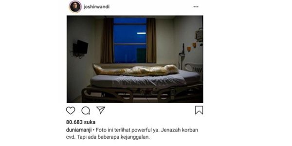 Unggahan sebuah foto milik Joshua Irwandi. 