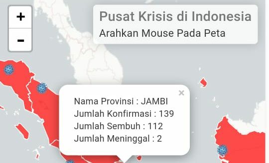 Pasien Terkonfirmasi Covid19 Jambi Bertambah 1, Sembuh Juga Tambah 1