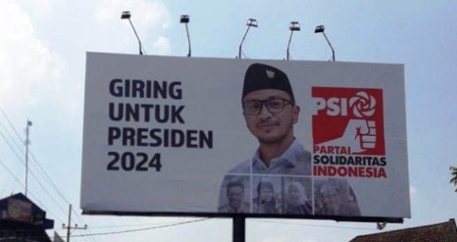 Baliho Giring jadi calon Presiden 2024. Foto: Twitter/infojakarta