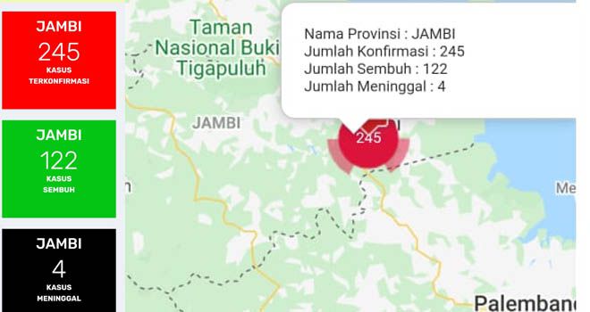 Pecah Rekor, Positif Covid19 Jambi Catat Angka Tertinggi Harian 20 Kasus