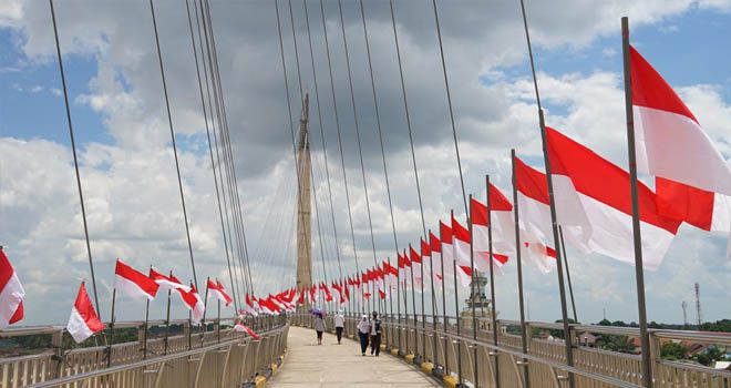 Peringatan HUT RI ke 75, Seribu Bendera Merah Putih Berkibar di Gentala Arsy