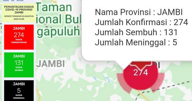 Tak Bertambah, Positif Covid19 Jambi Tetap 138 Yang Masih Proses Perawatan