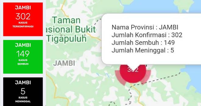 6 Orang Sembuh Covid19 di Jambi, Angka Sembuh Unggul 1 Angka Dibanding Angka Pasien Dirawat