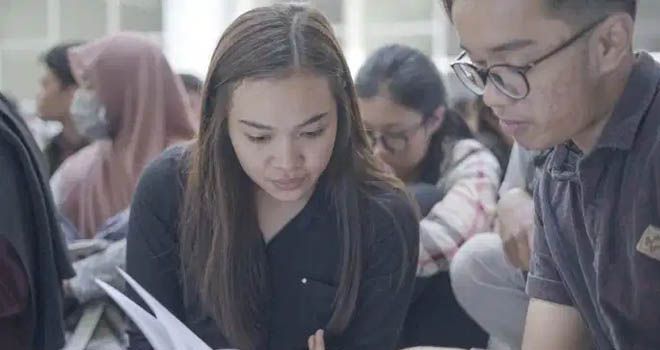 PENYAMBUTAN. Mahasiswa baru Unifa mengikuti proses Penyambutan Mahasiswa Baru (PMB), Senin (9/9/2019).