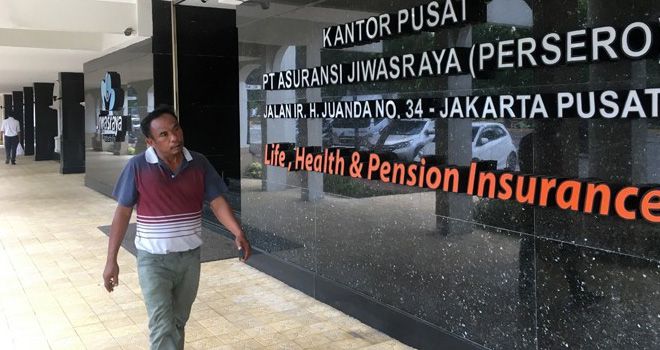 Kantor Jiwasraya di Jalan IR H. Juanda di Jakarta, Kamis (2/1/2019). 