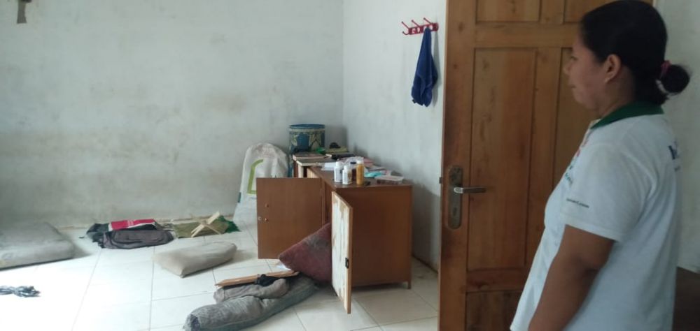 Kamar dalam salah satu rumah di Kelurahan Bagan Pete yang ditempati terduga jaringan teroris selama tinggal di Kota Jambi.
