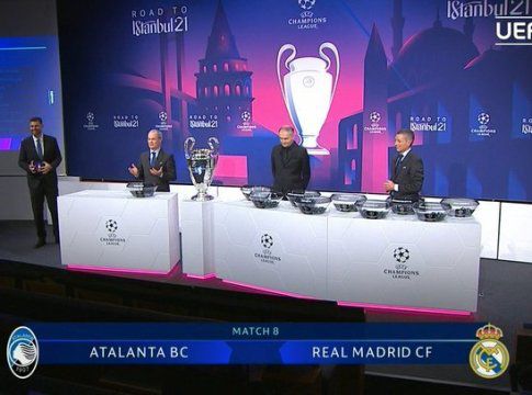 Proses undian babak 16 besar Liga Champions 2020/2021.