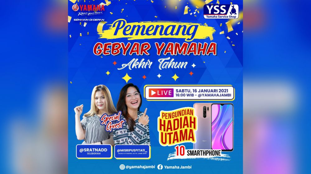 Yamaha Jambi Adakan Pengundian Hadiah Utama Gebyar Akhir Tahun.