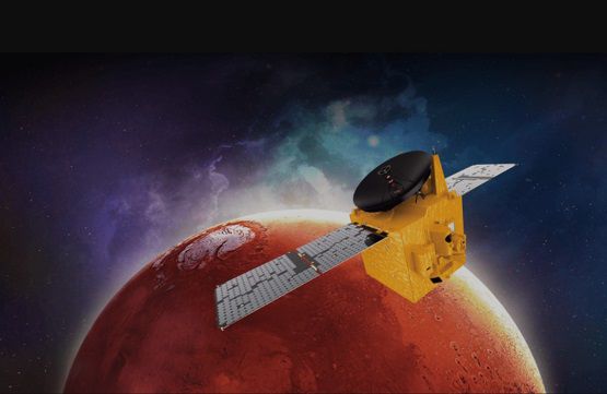 Ilustrasi wahana di orbit Mars. Foto: UAE Space Agency