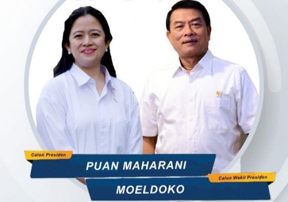 Poster dukungan capres-cawapres 2024 untuk Puan Maharani dan Moeldoko