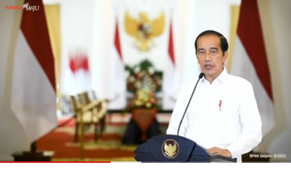 Jokowi dalam siaran akun YouTube Sekretariat Presiden, Minggu (25/4/2021)