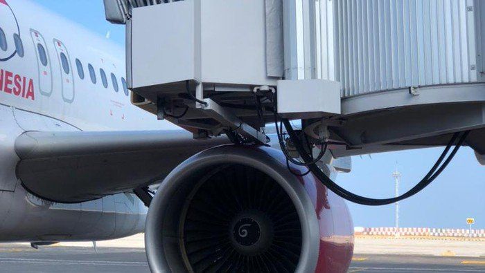 Pesawat Batik Air menabrak fasilitas Bandara Ngura Rai, Minggu (23/5/2021)