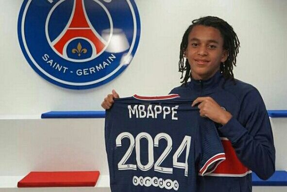 Pemain PSG, Ethan Mbappe. 