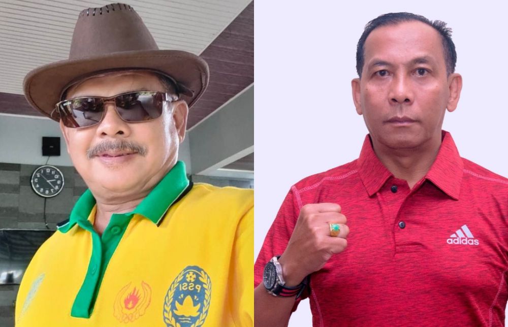 Ketua Askot PSSI Jambi Farti Suandri dan Ketua Askab PSSI Muaro Jambi Alfian Fahmi 