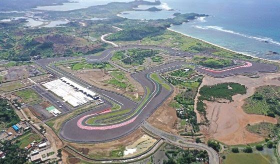 Foto dari udara Pertamina Mandalika International Street Circuit, venue MotoGP 2022. 