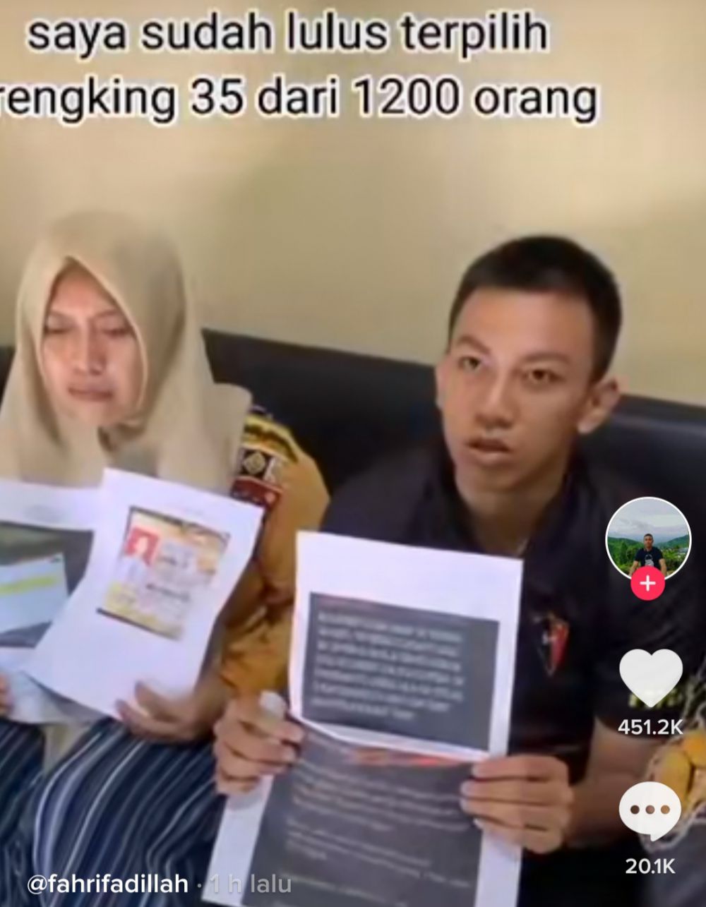 Seorang calon Bintara Polri Polda Metro Jaya bernama Fahrifadillah curhat namanya mendadak hilang dan digantikan peserta lain padahal dirinya sudah dinyatakan lulus.