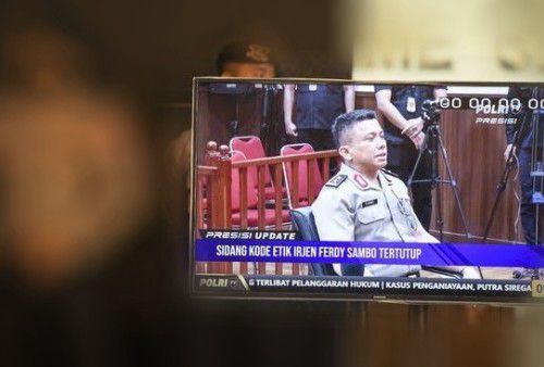 Ferdy Sambo saat jalani sidang kode etik di Mabes Polri.