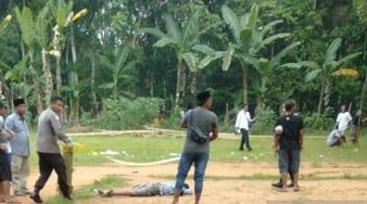 Lokasi penembakan warga dengan menggunakan senjata api di lokasi sabung ayam Desa Lantek Barat, Kecamatan Galis, Bangkalan, Jawa Timur pada 12 Oktober 2022.,