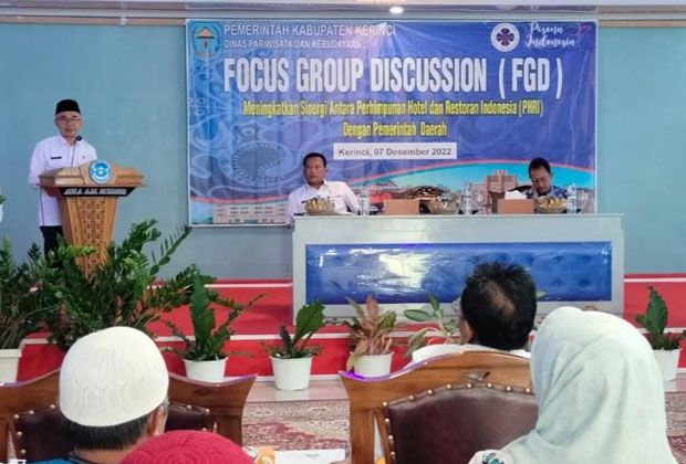 FGD: Dinas Pariwisata dan Kebudayaan Kabupaten Kerinci, menggelar Focus Group Discussion (FGD).