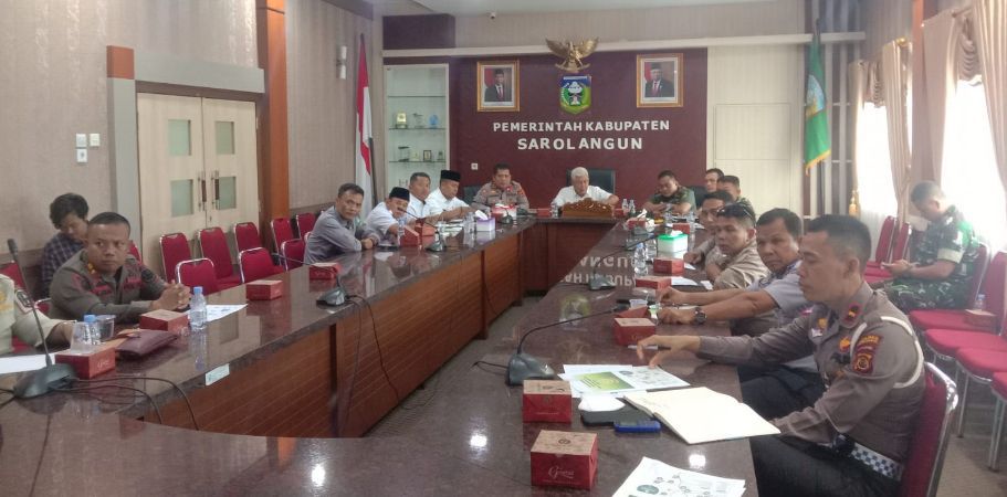 Tampak pelaksanaan rakor pengamanan MTQ Tingkat Provinsi Jambi yang berlangsung di ruang pola Kantor Bupati Sarolangun