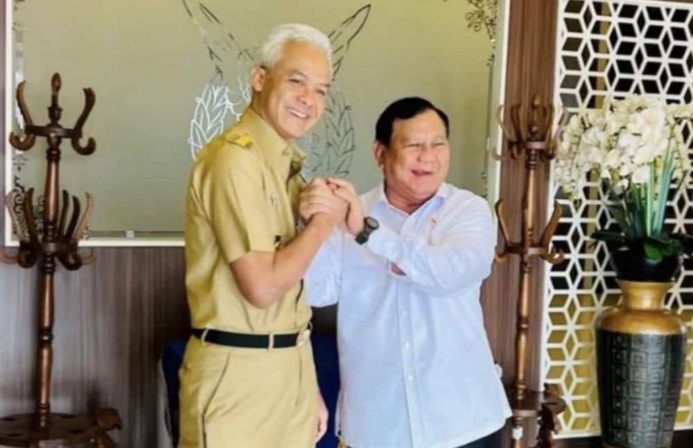 Dua bakal calon presiden 2024 potensial, Ganjar Pranowo dan Prabowo Subianto.