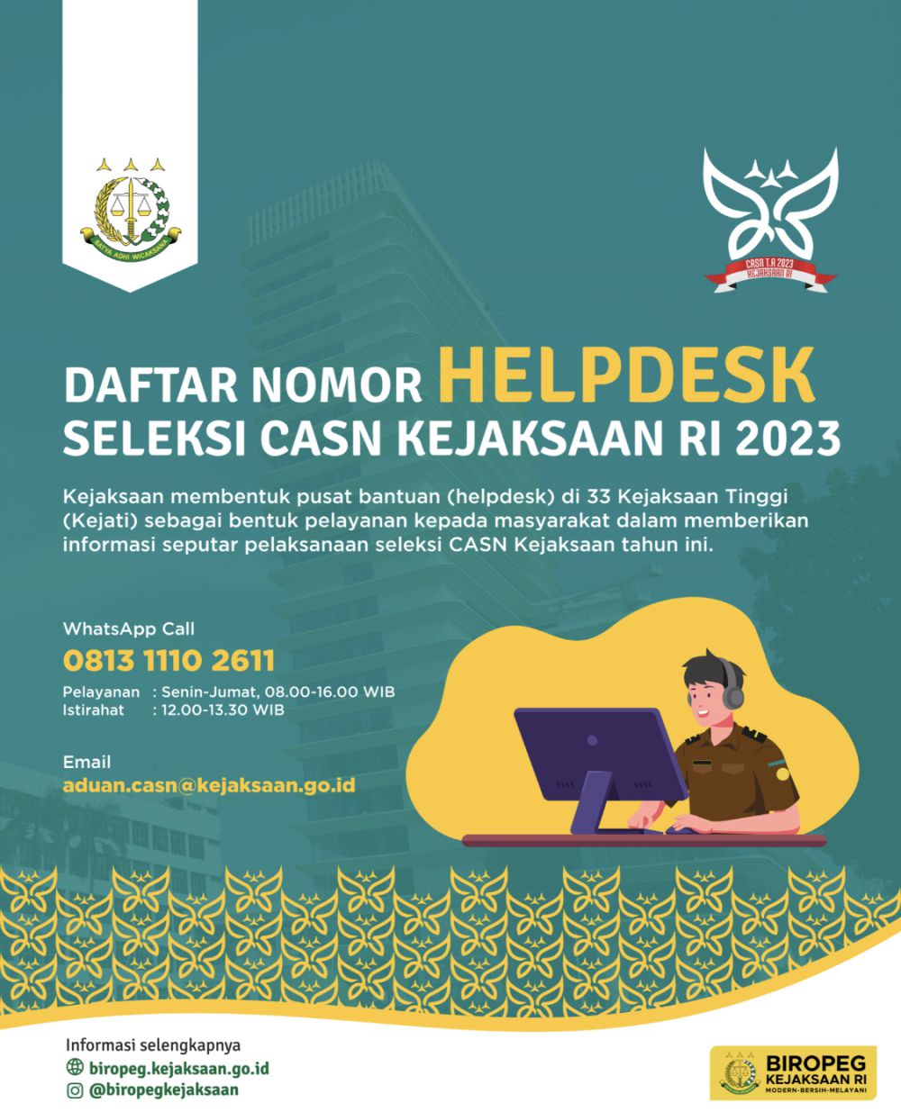 Jaring Talenta Terbaik, Kejaksaan RI Buka Helpdesk Rekrutmen CASN di 33 Kejati