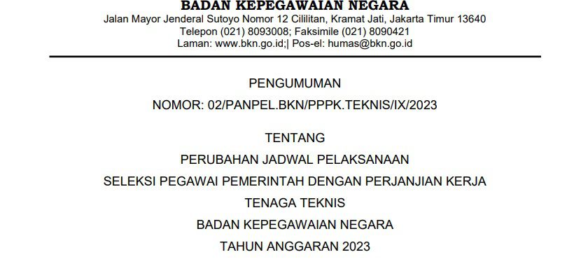 Siap-Siap! Besok Seleksi PPPK Tenaga Teknis BKN 2023 Dimulai, Berikut Jadwal Lengkapnya