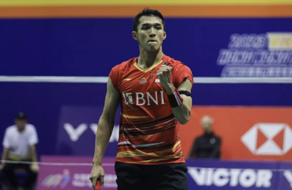 Jonatan Christie saat tampil pada Hong Kong Open 2023 