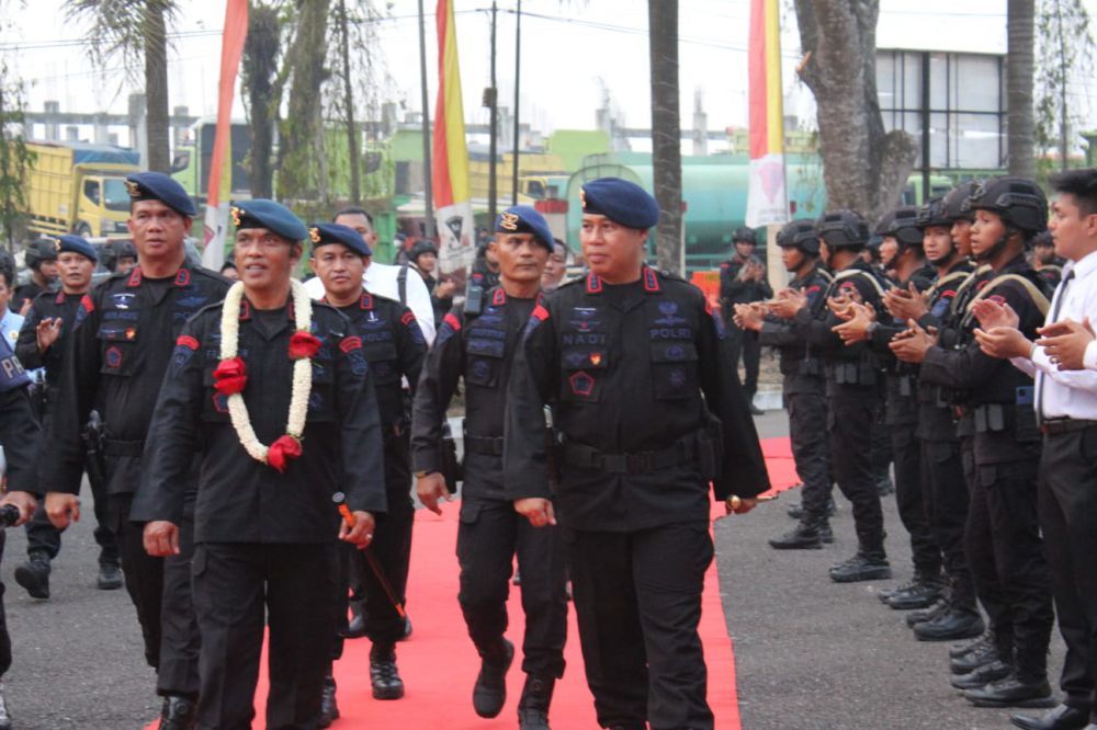 Komandan Pasukan (Danpas) Brimob I Korbrimob, Brigjen Pol Firly Ruspang Samosir melakukan kunjungan kerja (Kunker) ke Jambi pada Rabu, 4 Oktober 2023