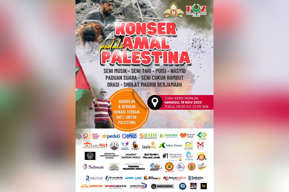 Konser Amal Peduli Palestina di Tugu Keris Siginjai Kota Jambi