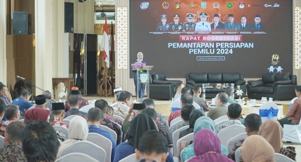 Buka Rakor Pemilu 2024, Sri Tegaskan Pentingnya Sinergisitas