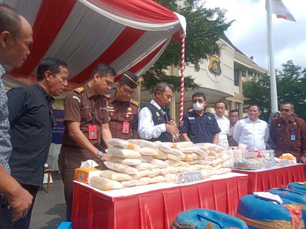 Tahun 2023, Ditresnarkoba Polda Jambi Ungkap Kasus 264 Kg Sabu Cair Senilai 1,4 Triliun