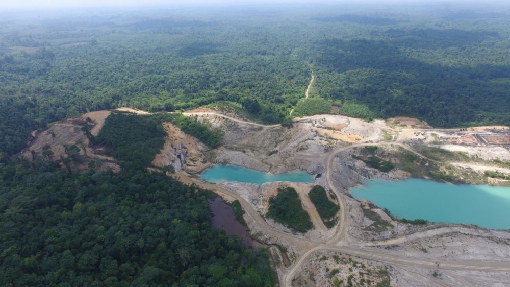 Bekas galian tambang batu bara yang diambil KKI Warsi dari pemotreta atas (Drone)
