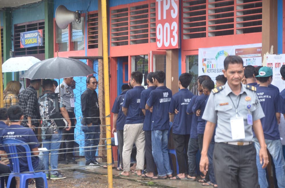 Ribuan Napi di Lapas Jambi Ikuti Pencoblosan di Dalam Lapas