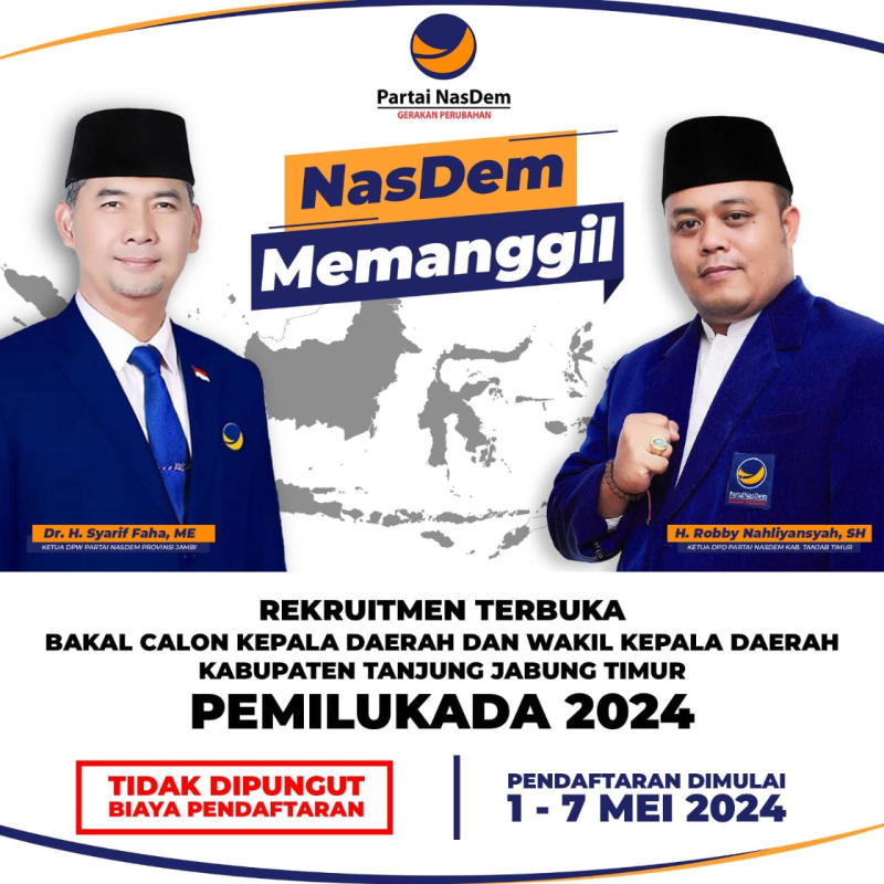 NasDem Tanjabtim Buka Penjaringan Bacakada Besok