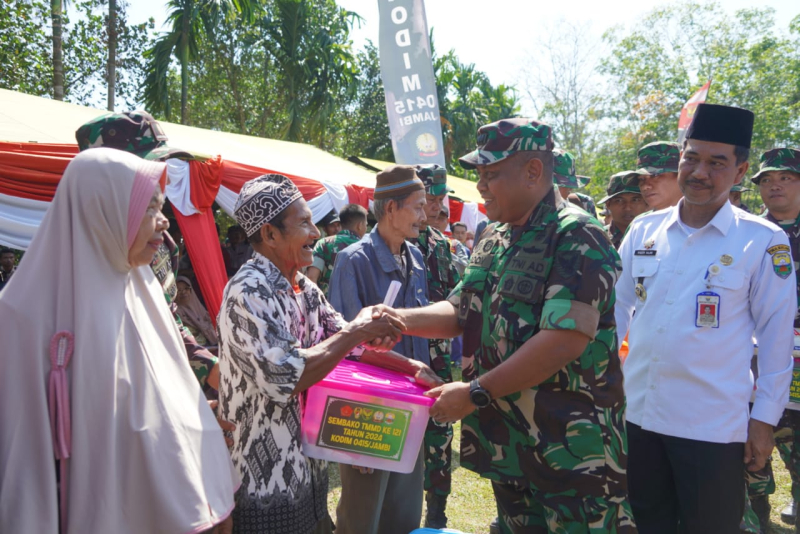 Kasrem 042/Gapu Hadiri Pembukaan TMMD ke-121 Kodim 0415/Jambi di Desa Suka Maju