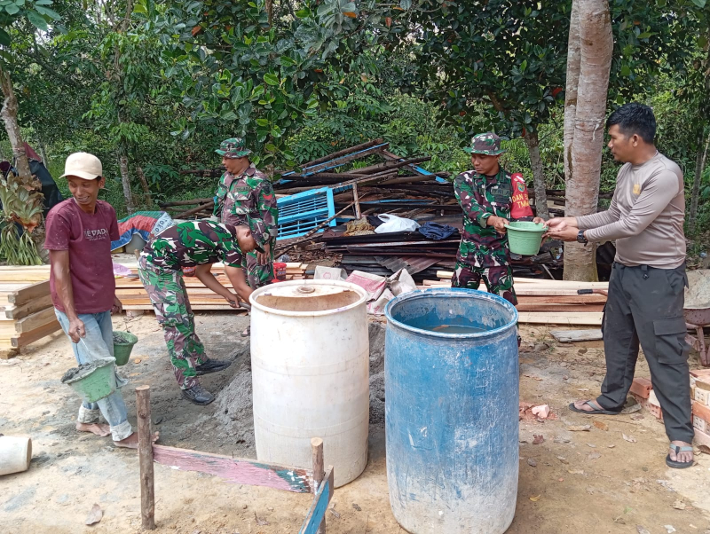 Semangat Gotong Royong TNI, Polri, dan Masyarakat di Titik Sasaran TMMD 121 Kodim 0415/Jambi